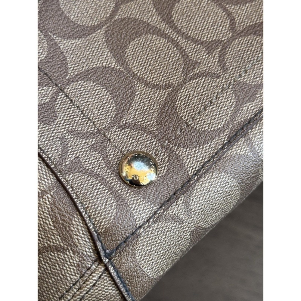 Authentic COACH Signature Shoulder Hand Bag Leather Brown‎ Pink - Picture 5 of 16